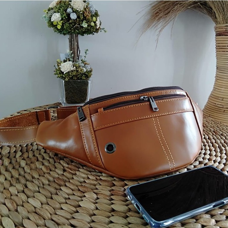 Tas Pinggang Pria 100% KULIT SAPI ASLI GARUT