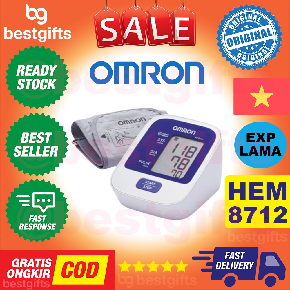 OMRON AUTOMATIC BLOOD PRESSURE MONITOR TEKANAN DARAH ALAT TENSIMETER HIPERTENSI TENSI METER HEM 8712