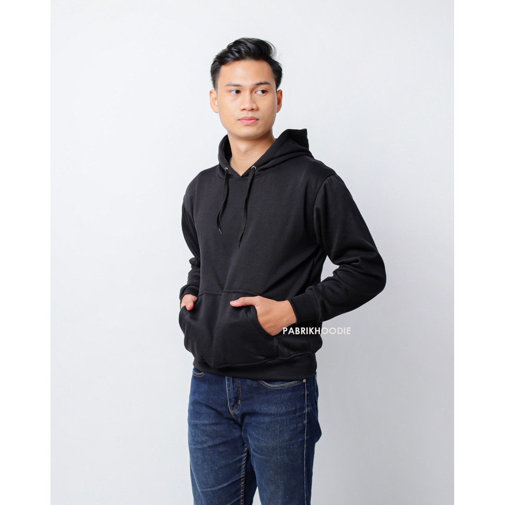 PABRIKHOODIE - HOODIE JUMPER HITAM POLOS PRIA &amp; WANITA M-XXXL