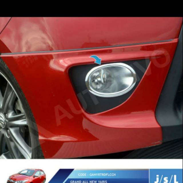 Cover/ ring foglamp all new Yaris type TRD chrome jsl