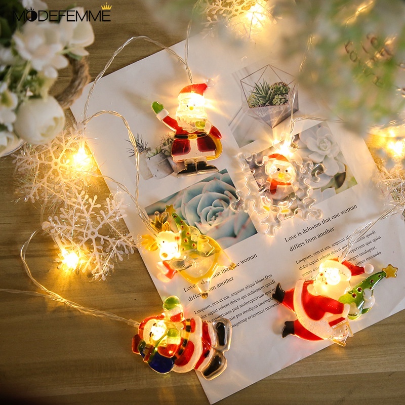 [ 2M Santa Claus snowflake Light String Decoration for home Bedroom Xmas Valentines Day Festival Party ]