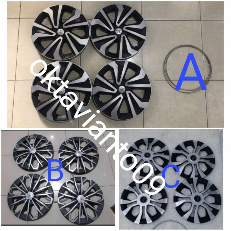 Dop velg cover tutup whelldop list chrome ring 13 & 14 mobil universal Agya Ayla Kijang Carry Avanza