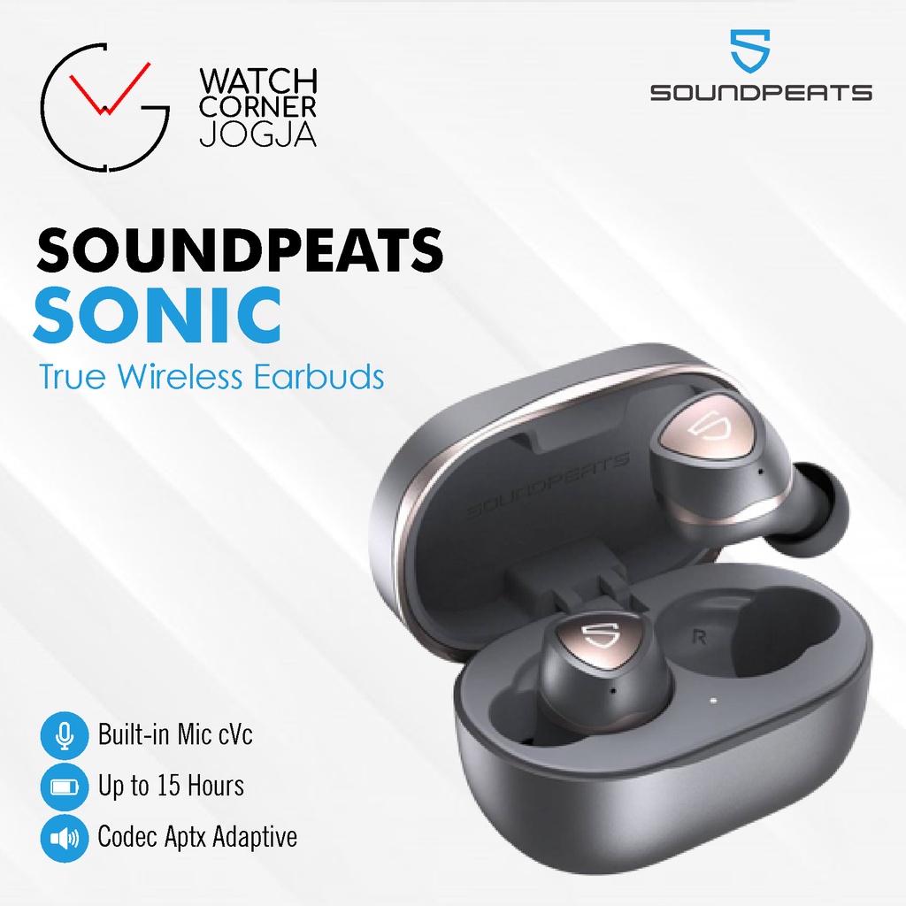 SoundPEATS Sonic TWS APTX Adaptive True Wireless Bluetooth Earbuds Earphone ORIGINAL