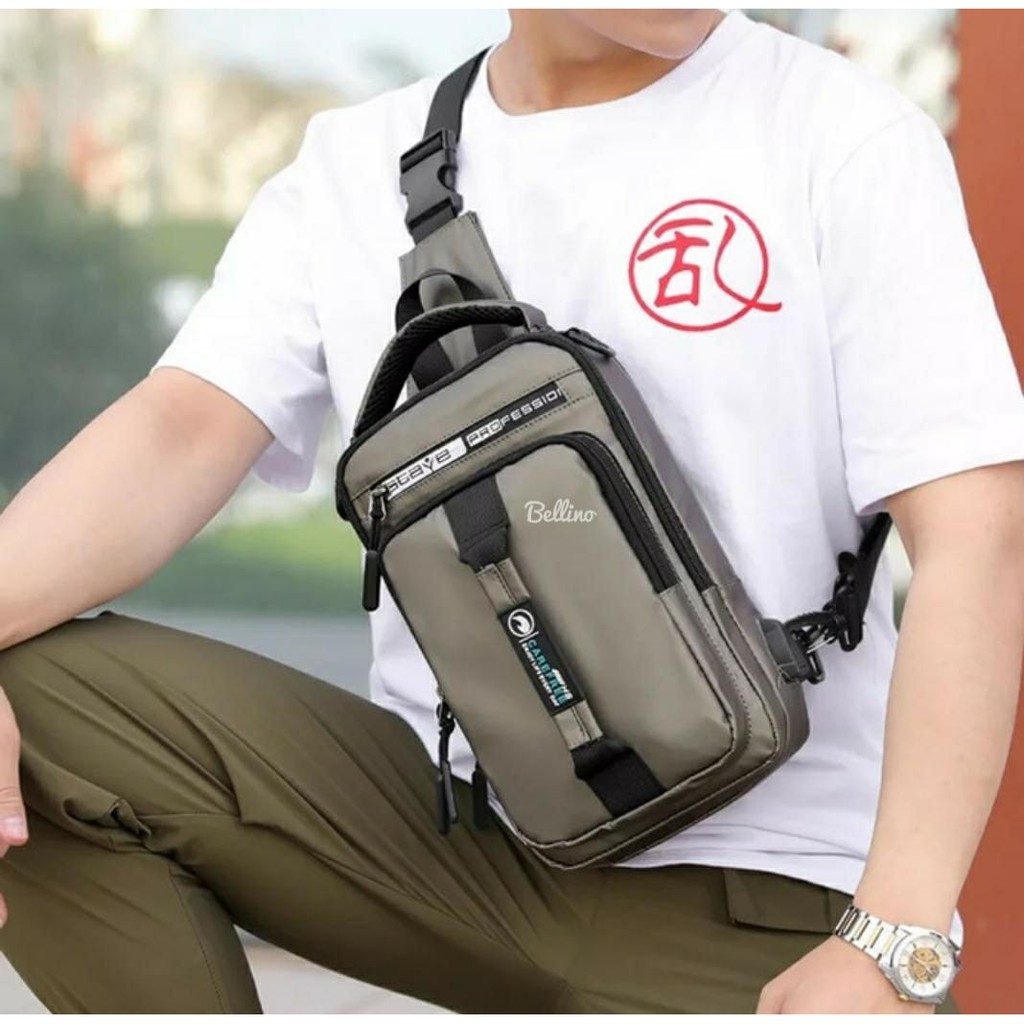 Tas Slempang Waist Bag Waterproof Haoshuai Pria Keren Anti Air Original Sling Bag Cowok Trendy