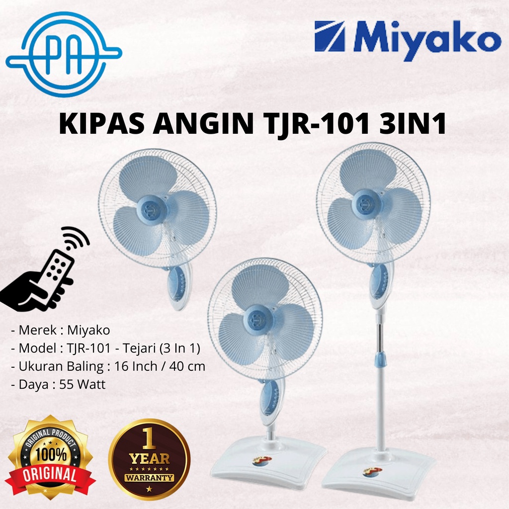 KIPAS ANGIN MIYAKO TJR-101 (3 IN 1) TJR 101