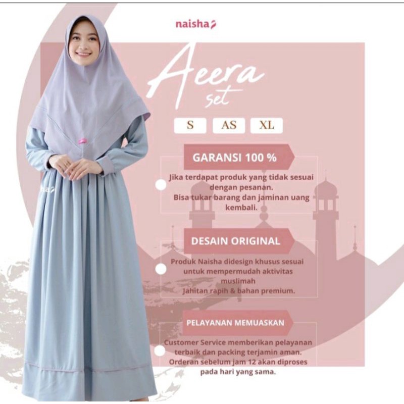 Gamis Set Khimar Aeera By Naisha / Gamis Syar'i / Gamis Busui