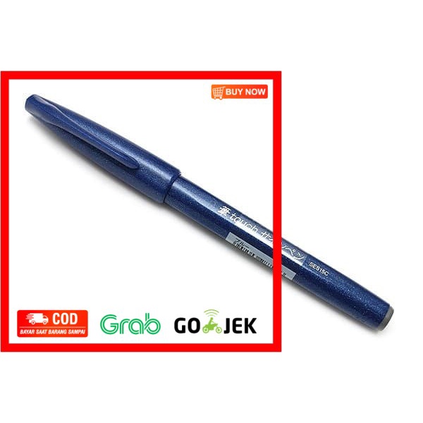 

(BISA COD) Pentel Touch Brush Sign Pen - Blue