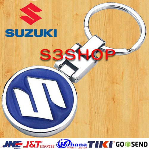 Gantungan Kunci Mobil Suzuki Logo Suzuki 3D Bahan Metal Stainless Steel HQ