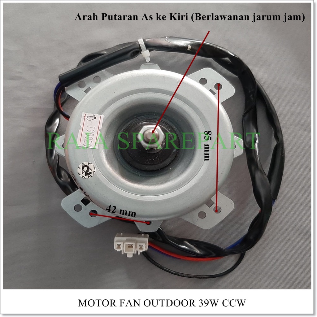 Motor Fan Outdoor AC 39Watt CCW (Putaran AS kearah Kiri - Berlawanan Jarum Jam)