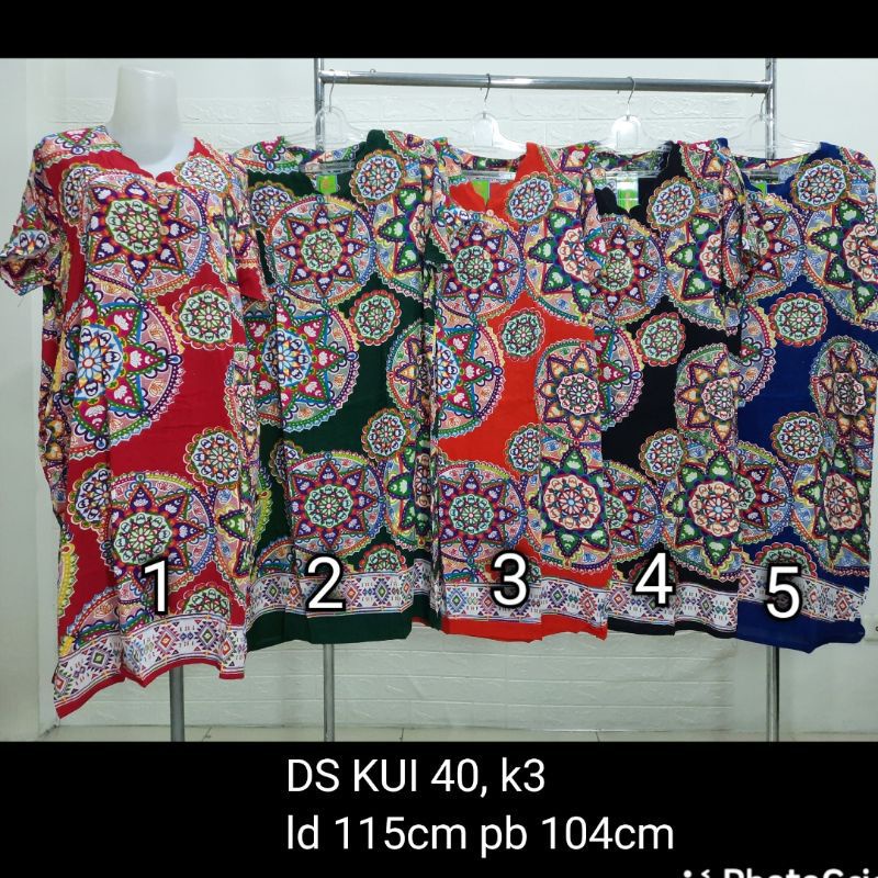 DASTER SEHARI HARI JUMBO LENGAN PENDEK BATIK KENCONO UNGU LABEL HIJAU IJO ASLI PREMIUM DASTER SURABA