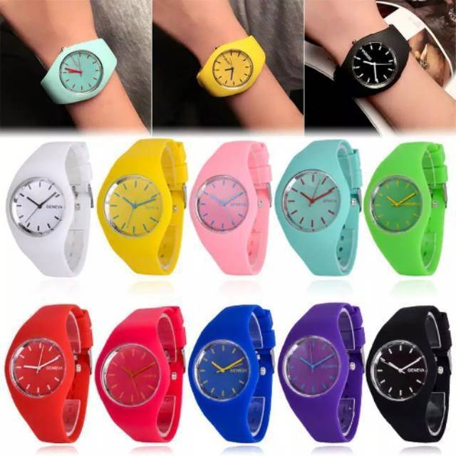 Jam Tangan Wanita Fashion Angka Strap Rubber