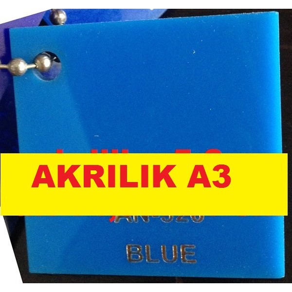 Akrilik A3 Lembaran 3mm Acrylic 3 mm Biru Solid Marga Cipta