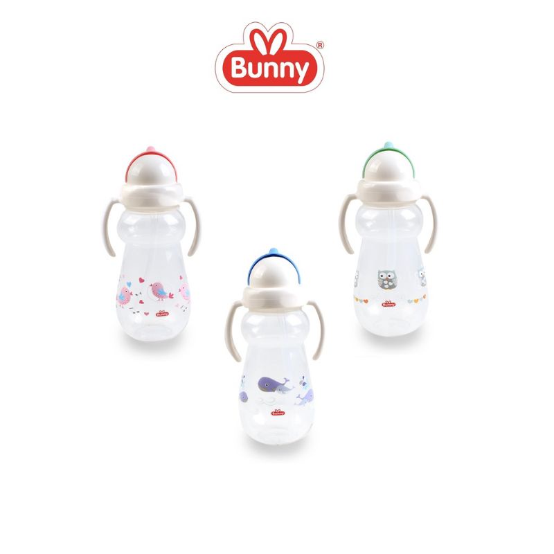 ADG-007 Lusty Bunny Baby Training Cup with Straw 250 ml Botol Minum Air Sedotan Bayi