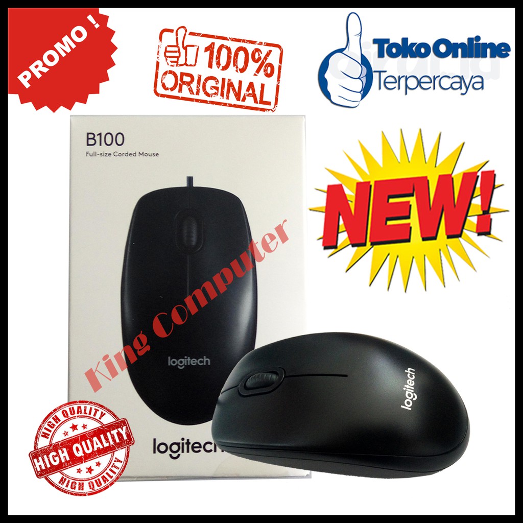 Mouse Kabel USB Logitech B100 (Hitam)