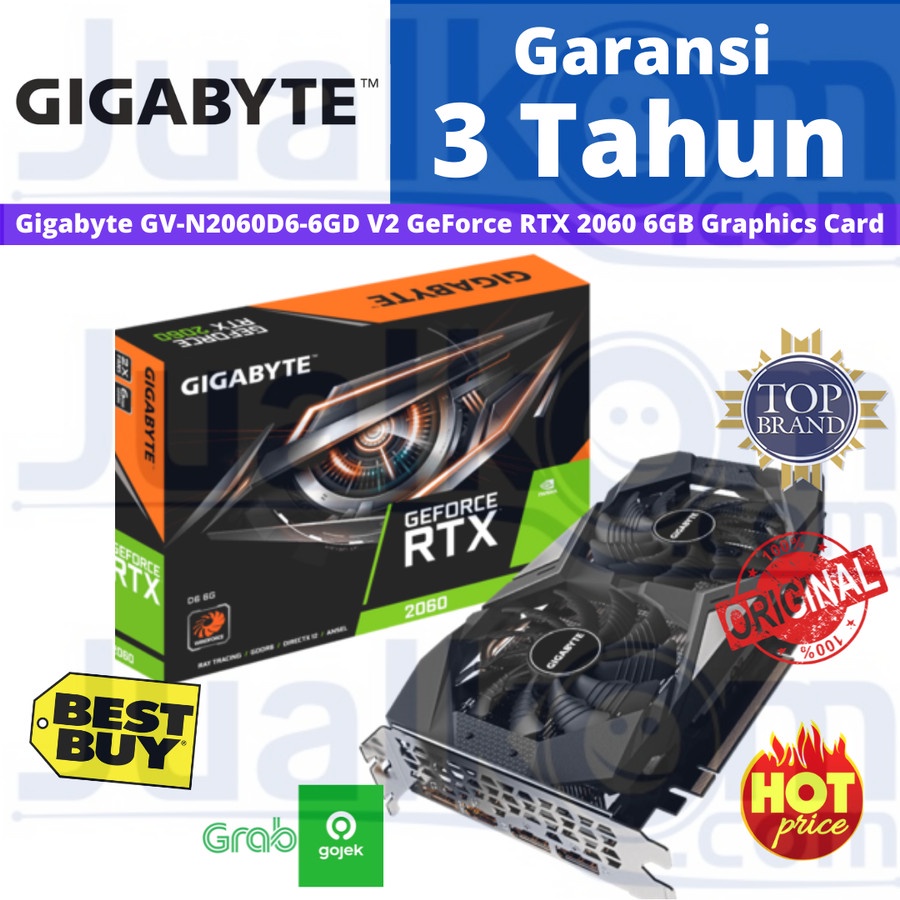 Gigabyte GeForce RTX 2060 6 GB Gaming 6GB DDR6 RTX2060 192bit Dual Fan