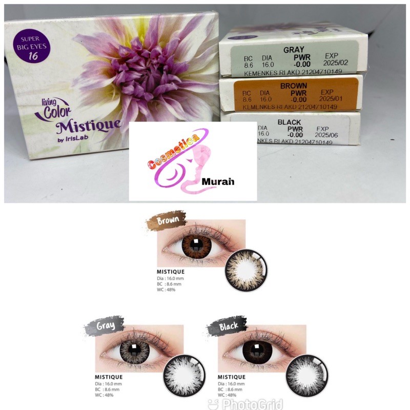 Lengkap variant // NEW COLOR MISTIQUE / softlens mistique dm 16 mm // SOFLENS HITAM