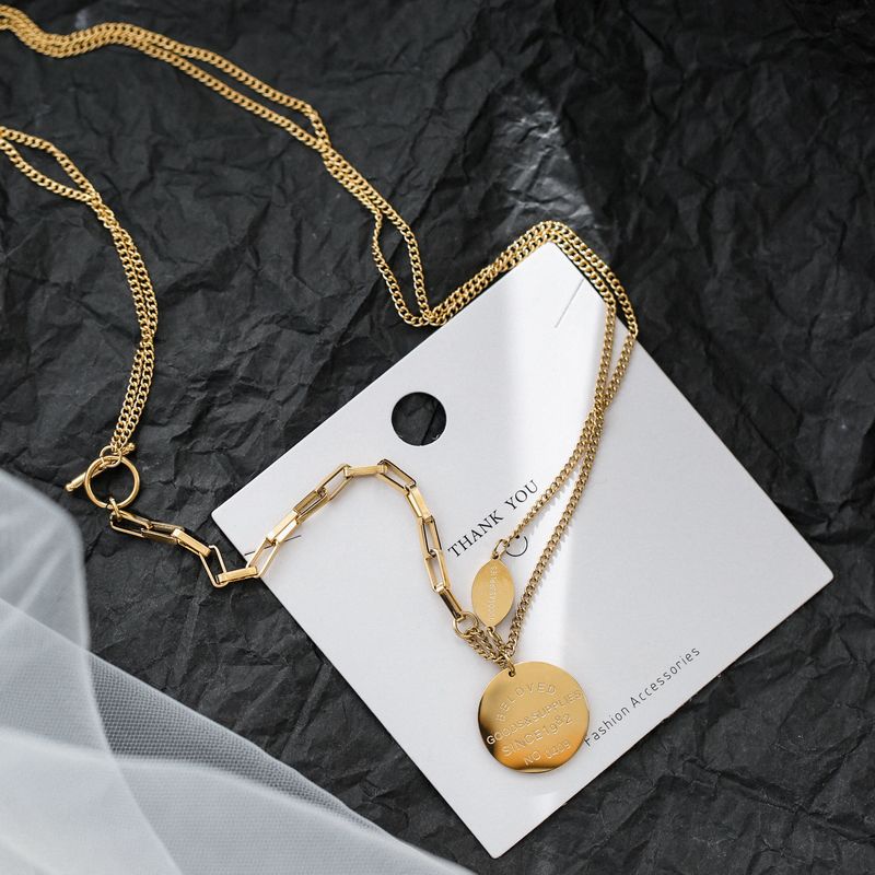 Kalung Titanium Wanita Korea Lapis Emas 24k Premium Anti Karatan