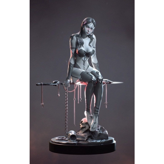 necromancer girl figure resin kit statue - 15 cm