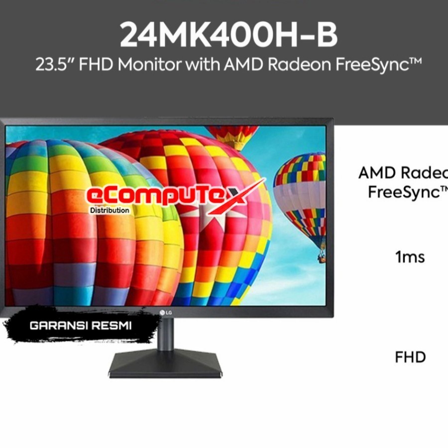 MONITOR LED LG 24MK400H B / 24MK400 24 23.5 INCH FHD  75Hz HDMI - GARANSI RESMI