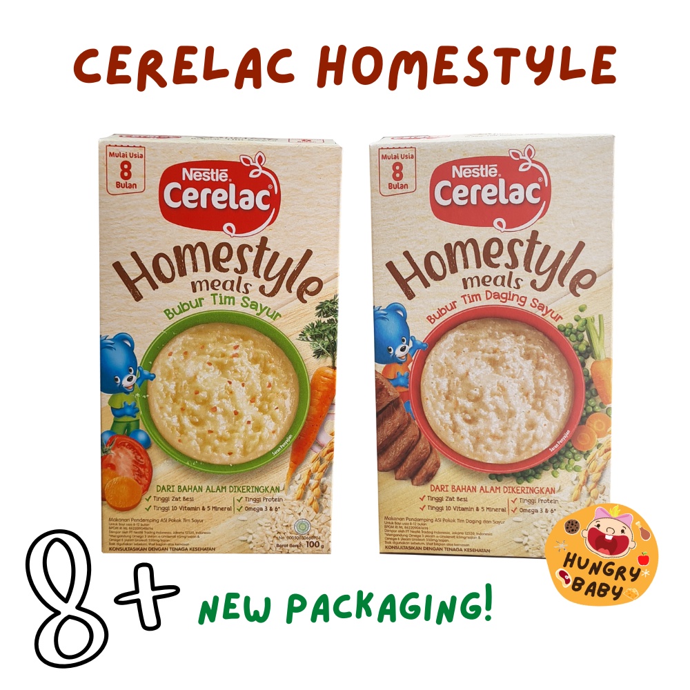 Nestle Cerelac Homestyle Meals Bubur Bayi 100 gram / Tim Ayam Wortel &amp; Tim Sayur / MPASI 6 7 8 bulan+