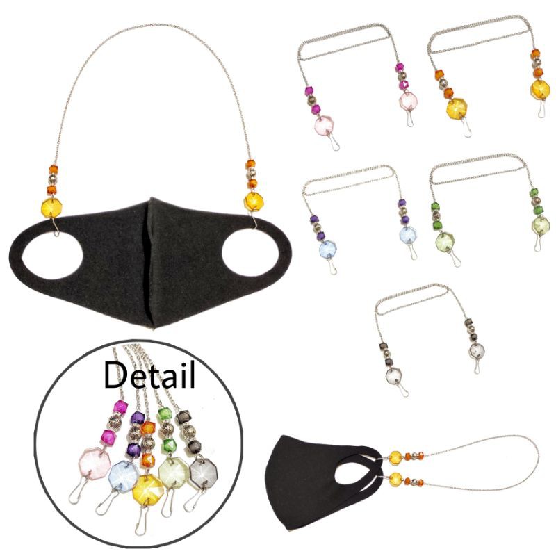 Kalung Gantungan Masker Strap Mask Hanging Samantha Crystal Chain Series Rantai