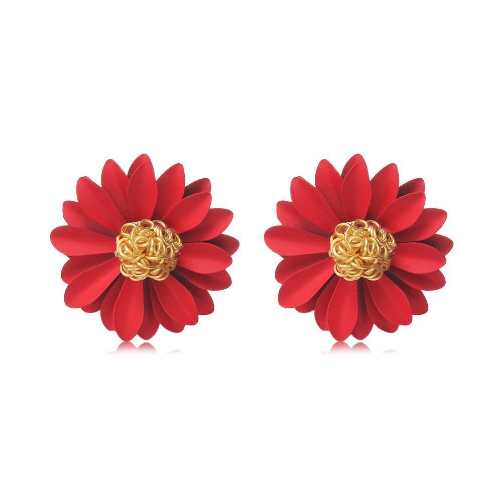 Lily Big Flower Ear Stud Baru Gaya Korea Elegan Manis Pesona Perhiasan