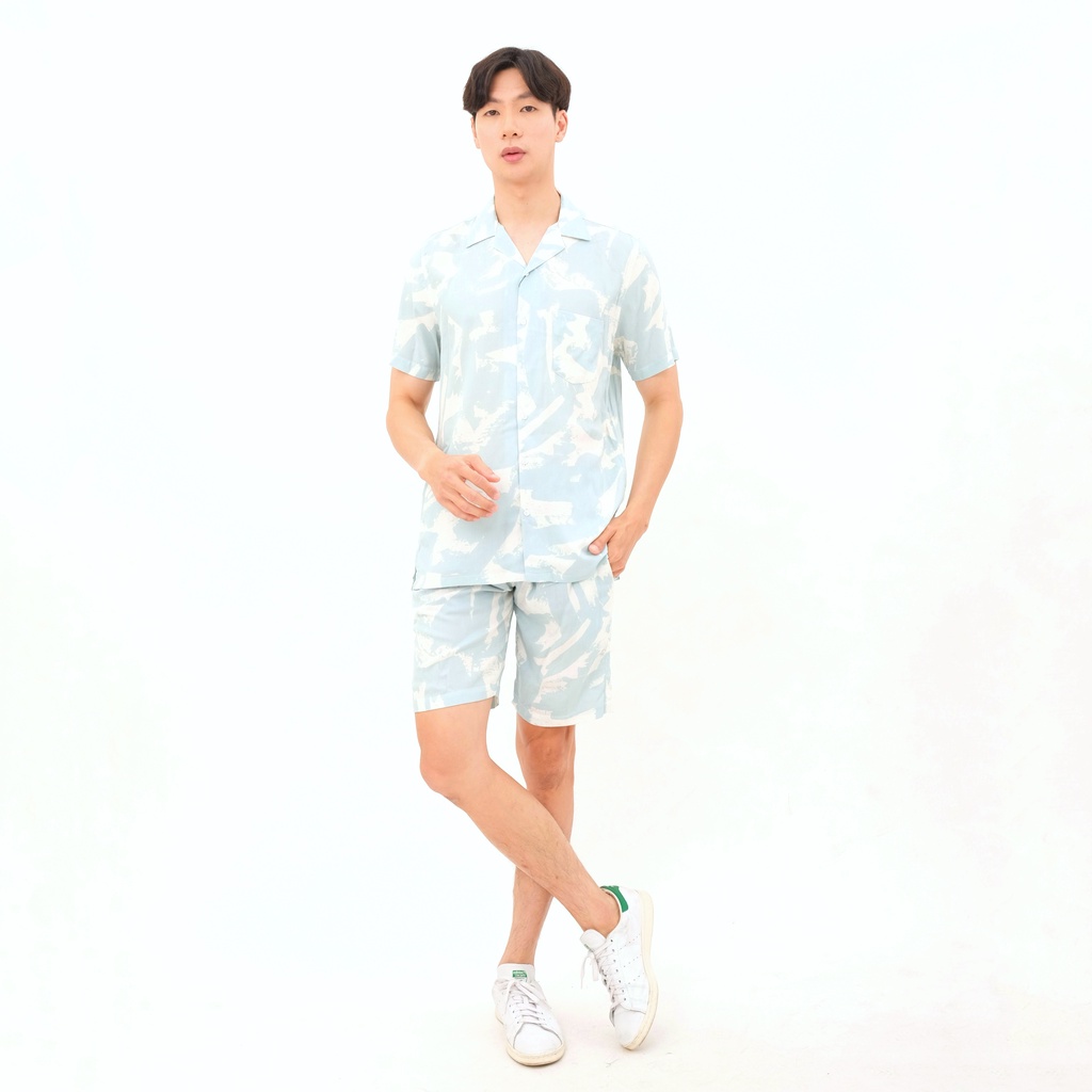 SANVANINA Set Kemeja Hawaiian Oberoi | Kemeja Oneset | Piyama Pria | One Set Rayon | Hawaian Set EB-11