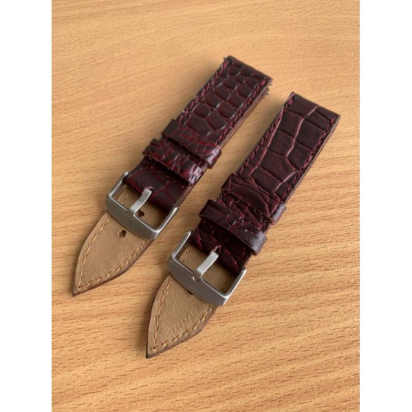 Strap Tali Jam Tangan Kulit Asli motif croco 24mm