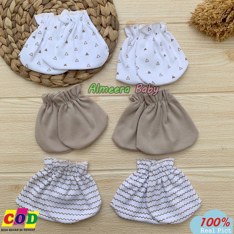 3 PCS Sarung Tangan 3 PCS Sarung Kaki Kaos Kaki Bayi Baru Lahir Almeera Baby and Kids