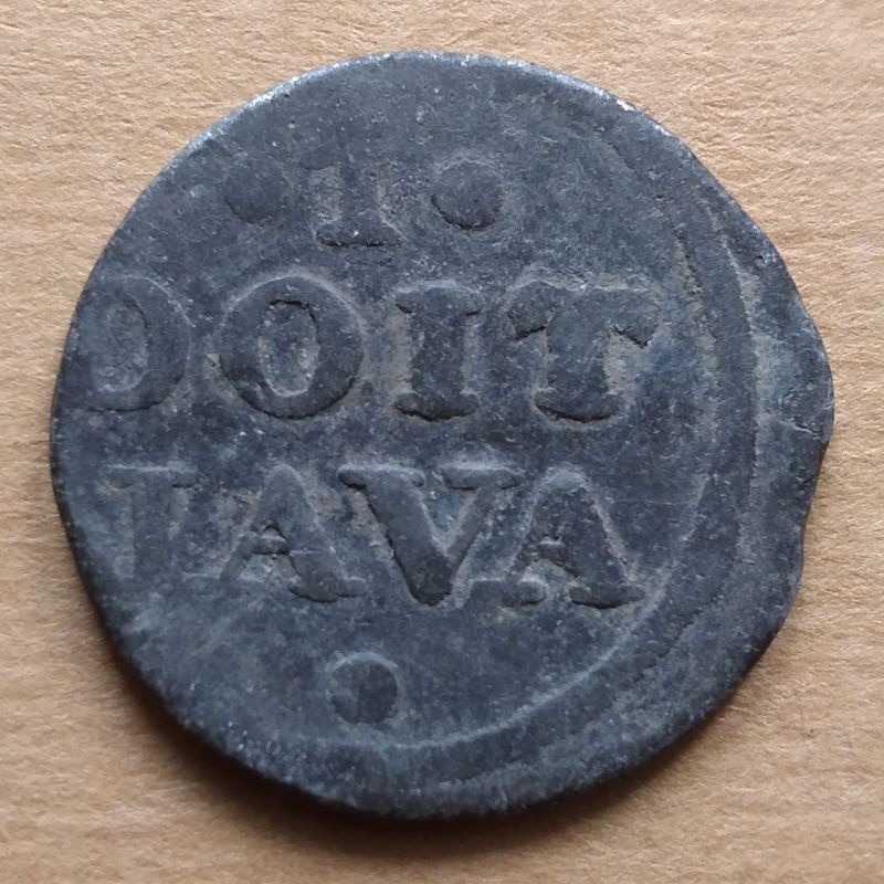 Koin Timah Kuno British East Indies VEIC 1 Doit Java 1813