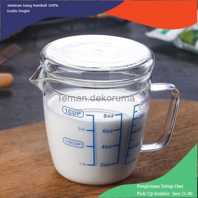 TD-DA1 DROHOEY Gelas Teko Milk Jug Latte Art Borosilicate Flat Lid - ZM0080