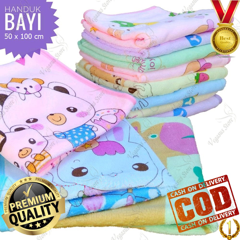 Handuk Bayi Twin Premium Quality - Handuk Bayi Lembut uk 50 x 100 Handuk Serbaguna Twins-VEGASUS