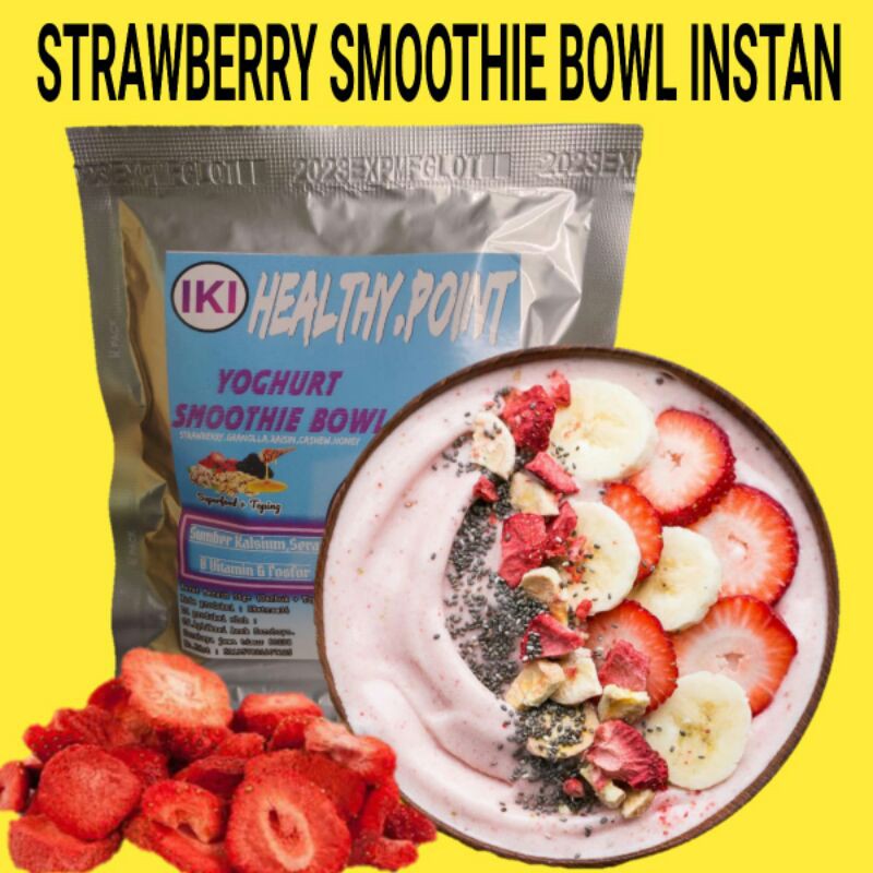Stawberry smoothie bowl 36gr / smoothie bowl terlaris /hilo smoothie bowl