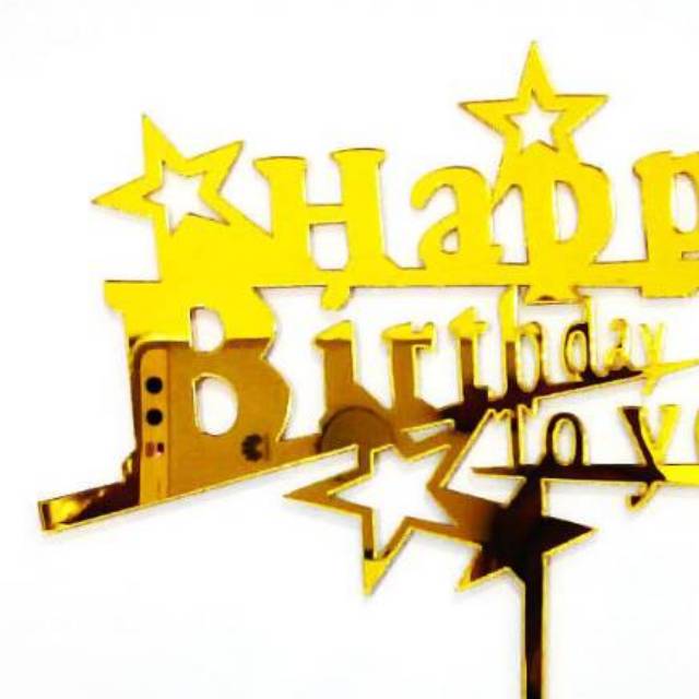 Cake Topper Hapoy Birthday Akrilik Bintang Hiasan Kue Ultah Tusuk Bday Cake Premium