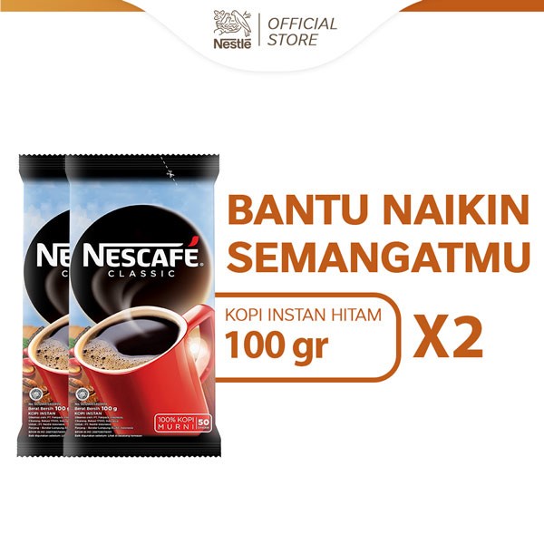 

[BISA COD] NESCAFE CLASSIC Kopi Instan Kopi Hitam Sachet Bag 100g x 2pcs