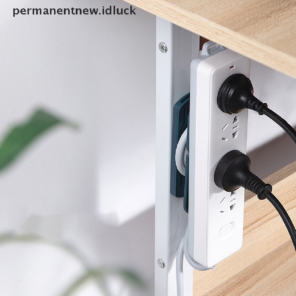 (luckypermanentnew) Holder / Organizer Power Strip Tempel Dinding Dengan Kabel Untuk Rumah