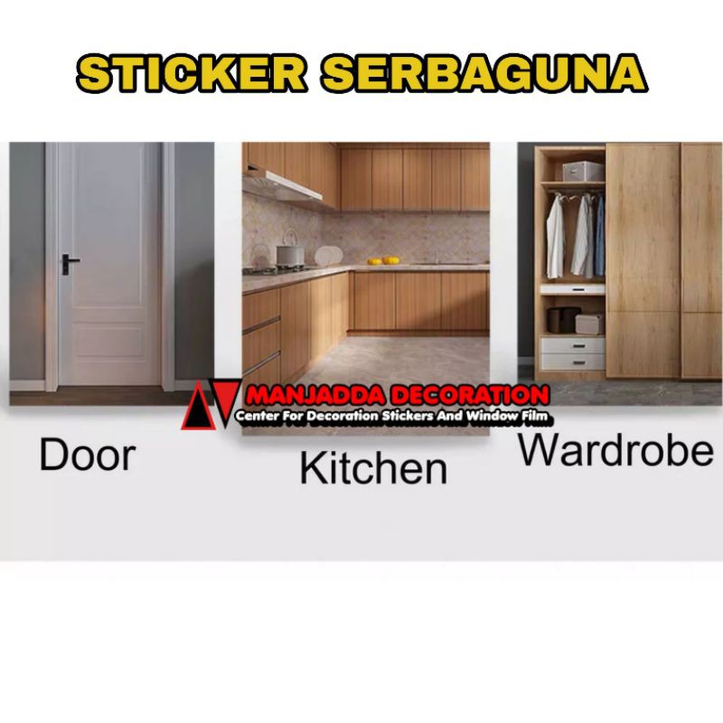 WALL STICKER SERAT KAYU UNTUK PINTU FURNITURE KITCHENSET LEMARI MEJA