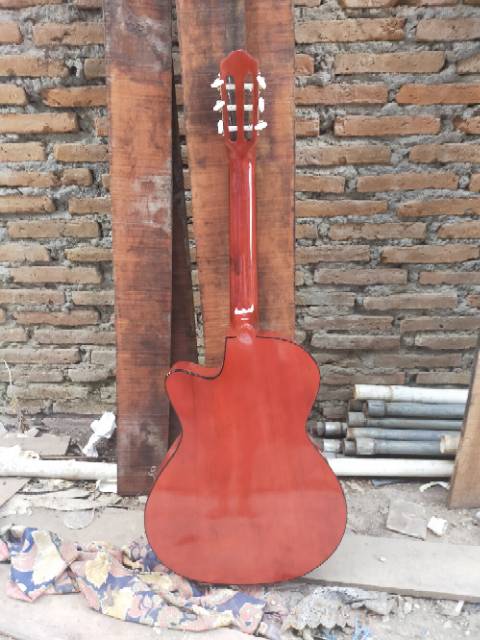 gitar akustik klasik yamaha senar nilon tanam besi murah ukuran 4/4 custom