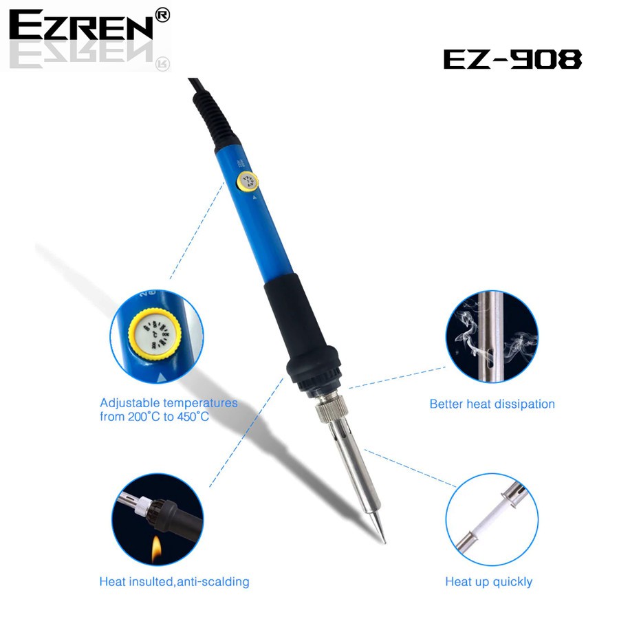 Ezren EZ-908 Solder Tangan Soldering Iron Switch On Off Welding Tools