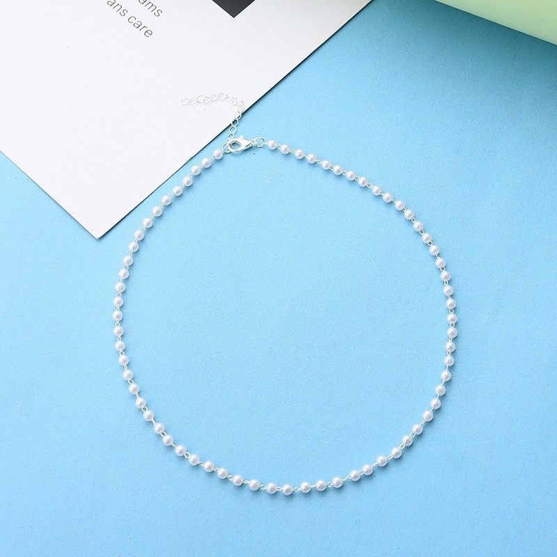 Retro European and American simple elegant temperament single layer nude pearl necklace