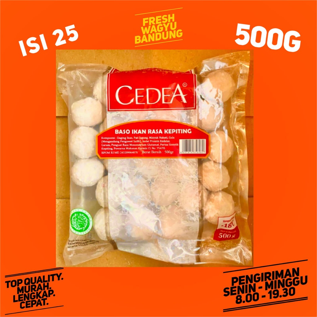 

CEDEA BASO KEPITING CRAB BALL 500G SUKI SHABU STEAMBOAT HALAL PREMIUM