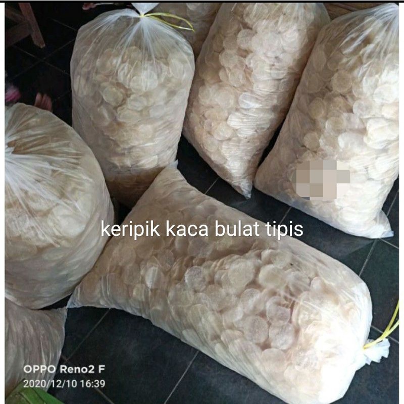 

KERIPIK KACA MENTAH BULAT 1Kg packing kardus