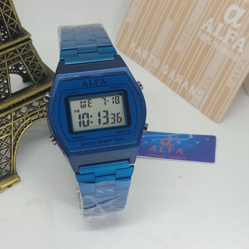 Tovuz San Marcos Jam Tangan Pria / Wanita Alfa AF502 Original Rantai Blue