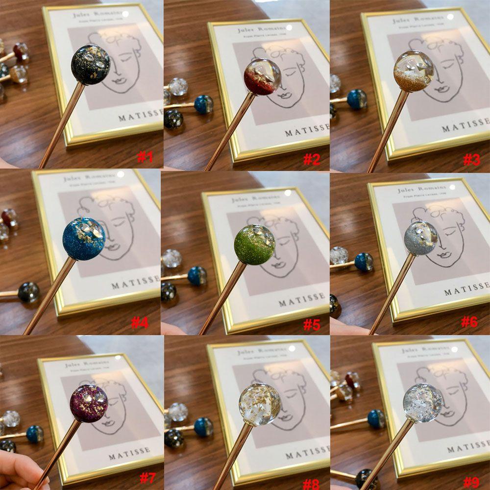 Agustina Jepit Rambut Elegan Shiny Barrette Hiasan Kepala Perhiasan Logam Foil Emas Hair Clips