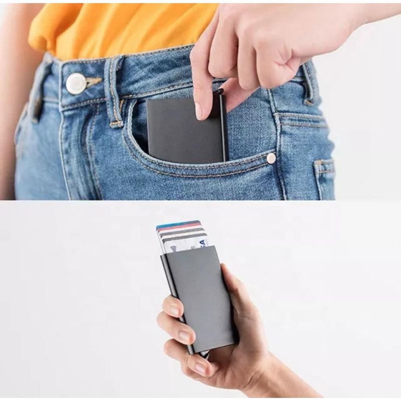 card holder aluminium tempat kartu aluminium dompet kartu