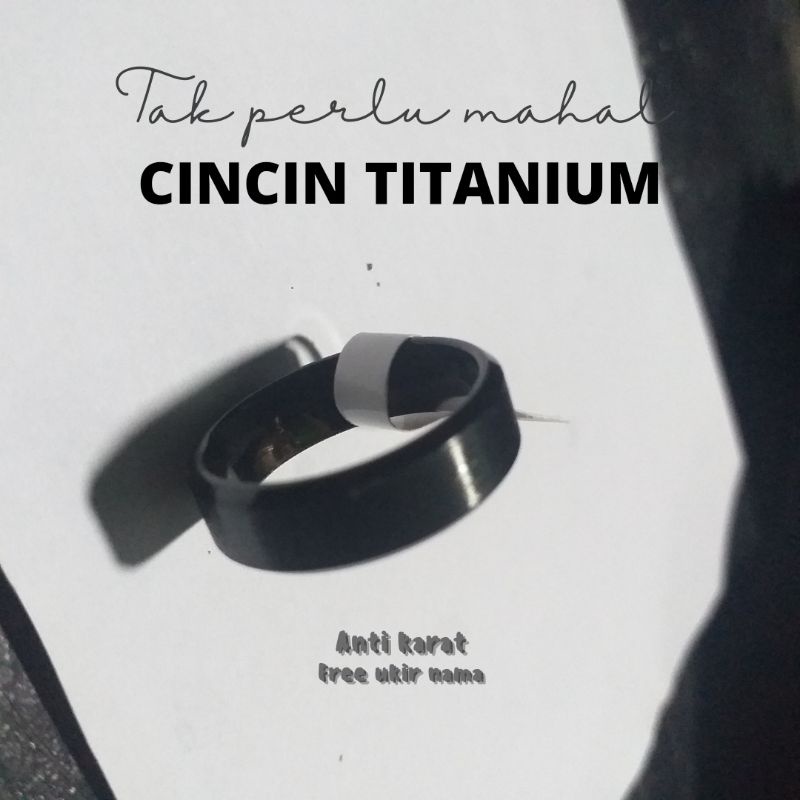 cincin couple titan wanita pria hitam free ukir nama
