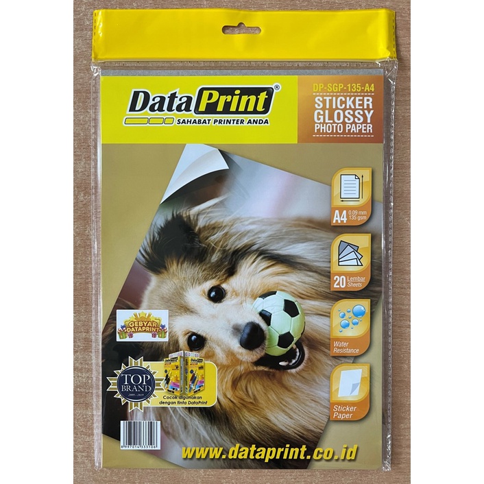 Kertas Sticker A4 Data Print Sticker Glossy Photo Paper A4 135 gsm 20 Sheets