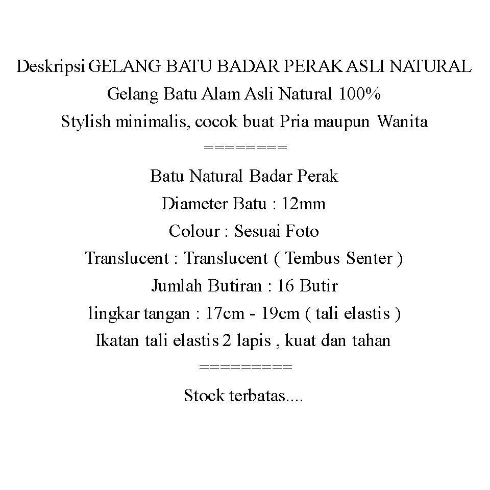 [Bayar di Tempat] GELANG BATU BADAR PERAK ASLI NATURAL