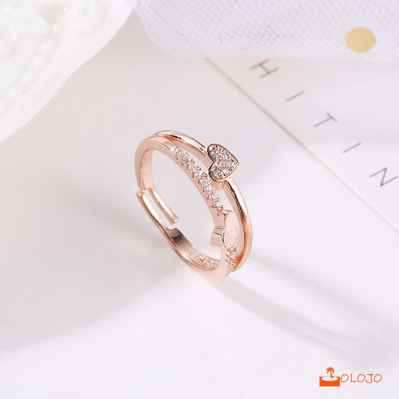 OLOJO Versi Korea Dari Cincin Jantung Cincin Baru Cincin Disesuaikan Hidup