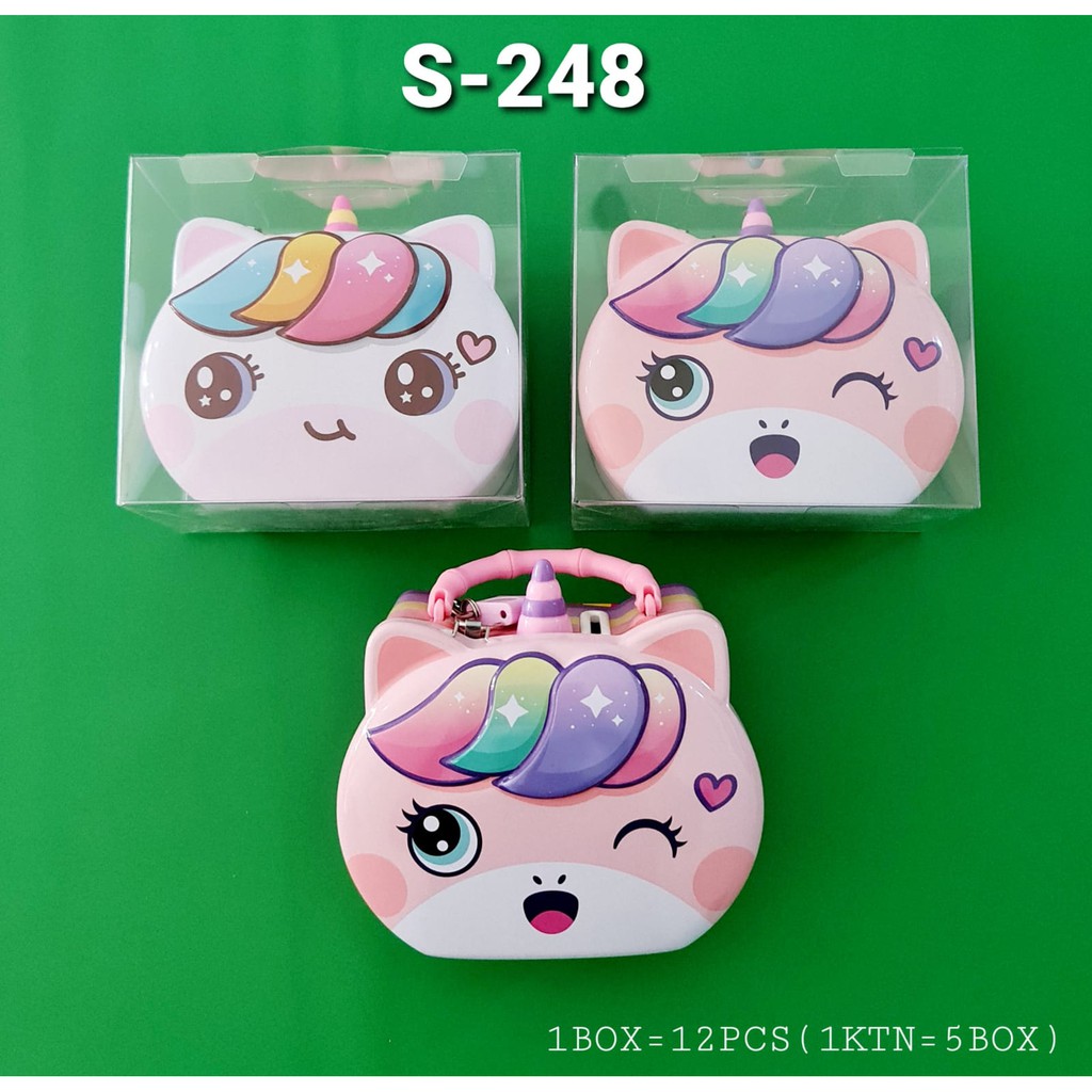 FREE BUBLE &amp; DUS Coin Box Celengan Kunci Gembok  Xiao Ling Jing Tas  Unicorn Kuda S-248/ KURA KURA TURTLE 178/ KELINCI RABBIT 261 265/Harimau Tiger S-251/kucing 264 s 275  s 274   /2666/s 276 astronot/ s 277 loVe cinta/ manik manik password s 258 s 259